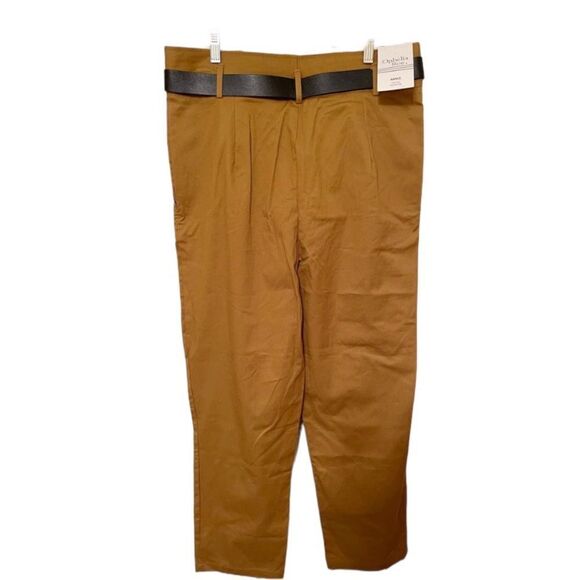 Ophelia Roe Ankle Mid Rise Tapered Leg Belted Pants Slacks NWT Size 24 - Picture 4 of 5